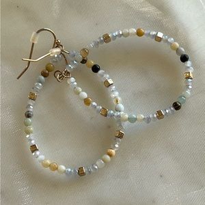 EUC J Crew Beaded Hoop Earrings